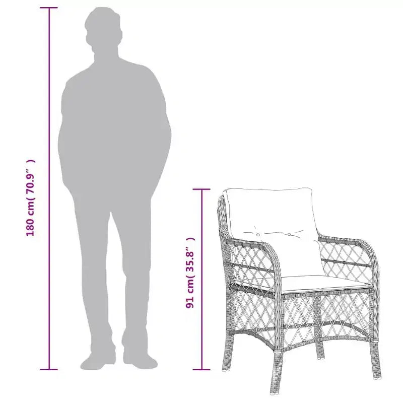 vidaXL Ensemble de salle à manger d'extérieur 7 pièces avec coussins en résine tressée beige - Table en bois d'acacia, sièges rembourrés pour jardin, terrasse, arrière-cour