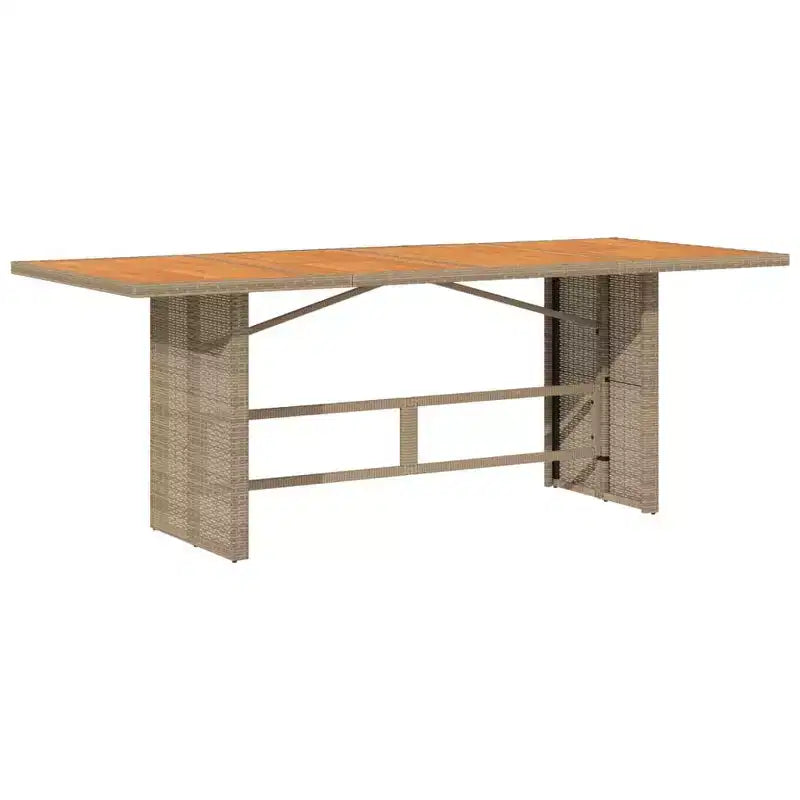 vidaXL Salon de jardin 9 pièces, en résine tressée gris avec coussins bleu marine, plateau de table en acacia, pour patio, jardin et terrasse, résistant aux intempéries