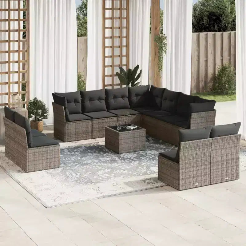 vidaXL Salon de jardin gris