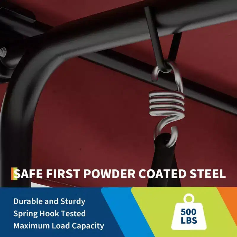 3 Seater Patio Swing Chair - Breathable Fabric Seat and Back, Adjustable Canopy and Armrests, Outdoor Porch Hanging for Patio, Backyard