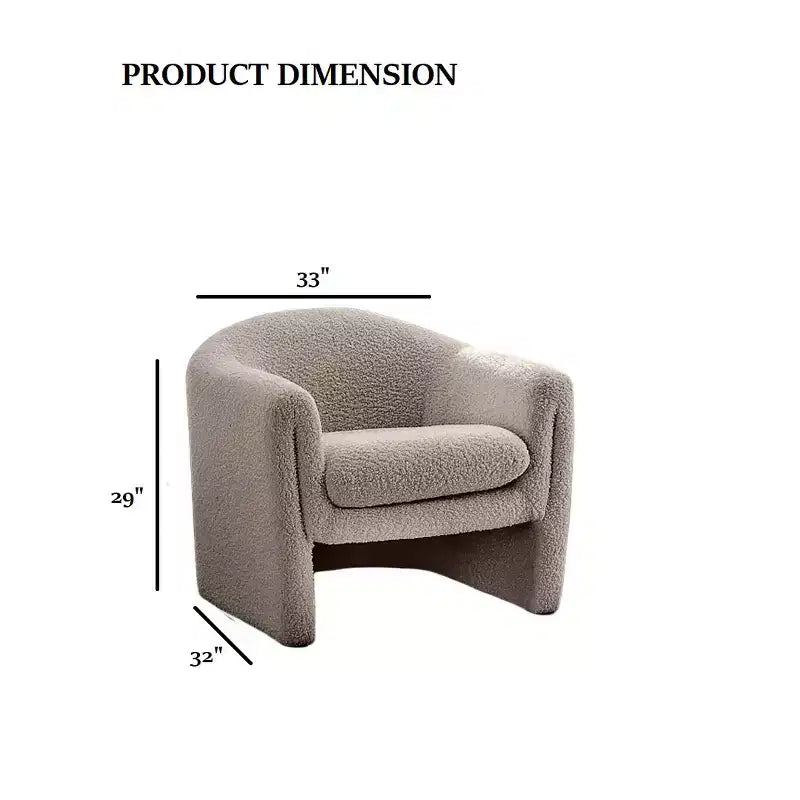 GDFStudio Gilmanton, fauteuil d'appoint moderne en bouclé en forme de U avec accoudoirs incurvés