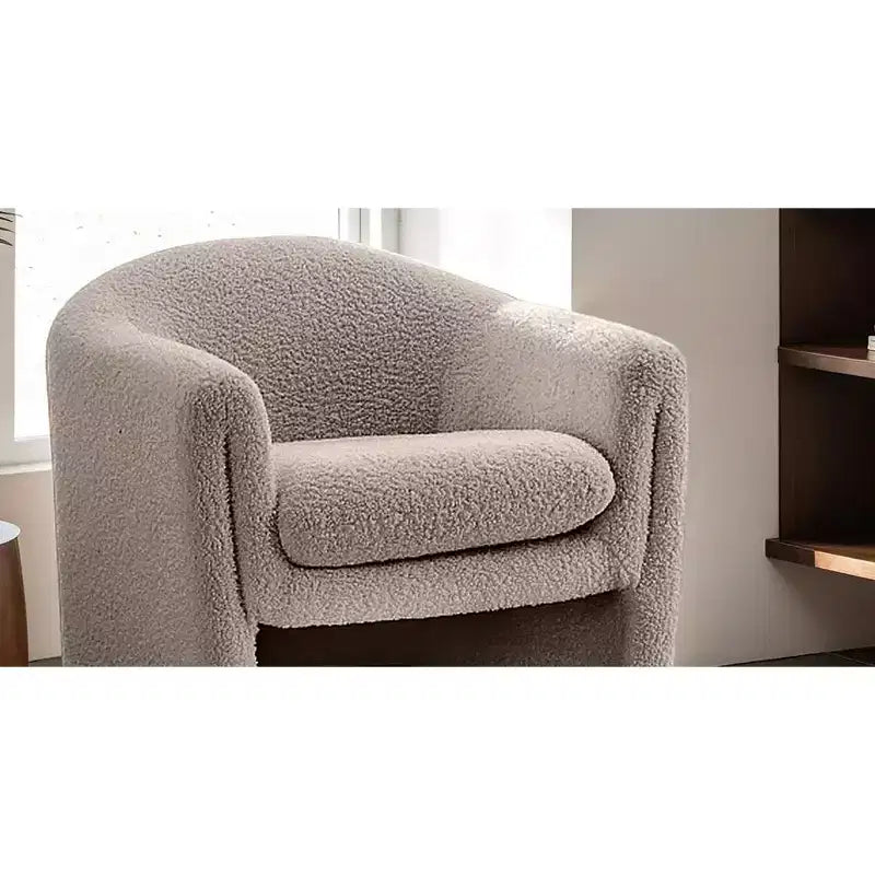 GDFStudio Gilmanton, fauteuil d'appoint moderne en bouclé en forme de U avec accoudoirs incurvés