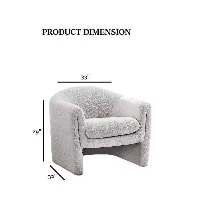 GDFStudio Gilmanton, fauteuil d'appoint moderne en bouclé en forme de U avec accoudoirs incurvés