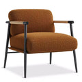 Modern Accent Chair, Cozy Reading Chair Upholstered in Plush 420g Fabric, with Spring Foam Cushion, for Bedroom and Living Room, Brown