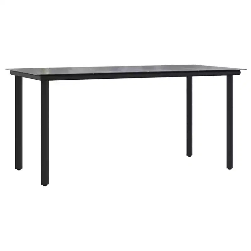 vidaXL Salon de jardin en rotin PE et acier, noir, empilable standard – Noir 63 Table 4 articles