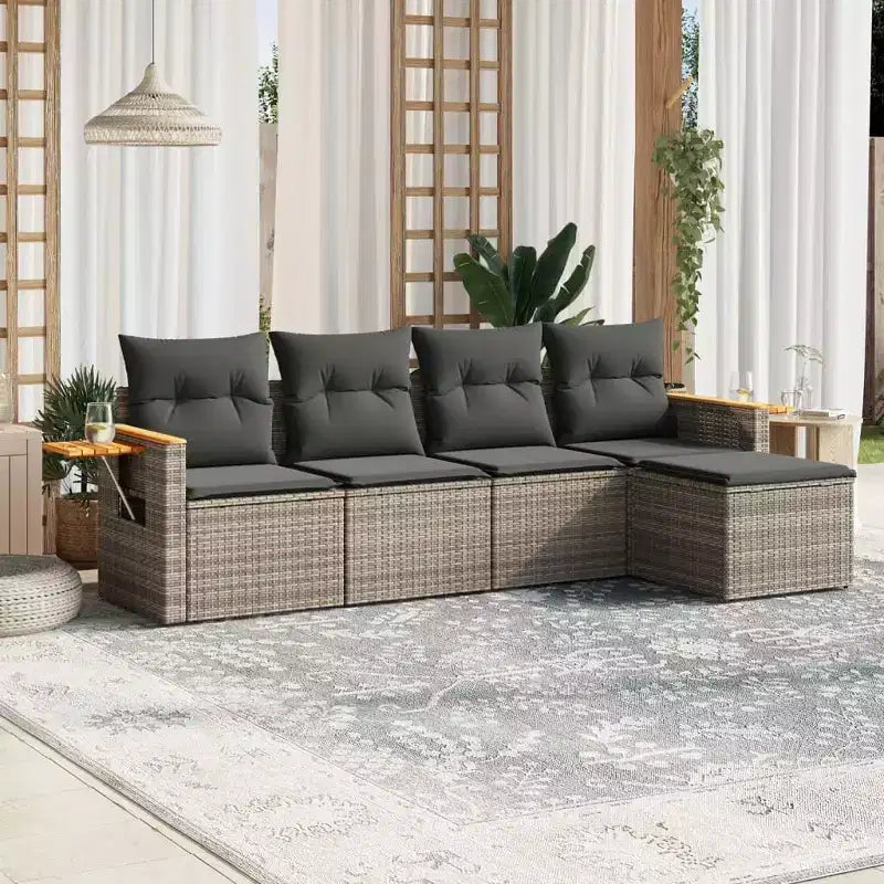 vidaXL Salon de jardin gris