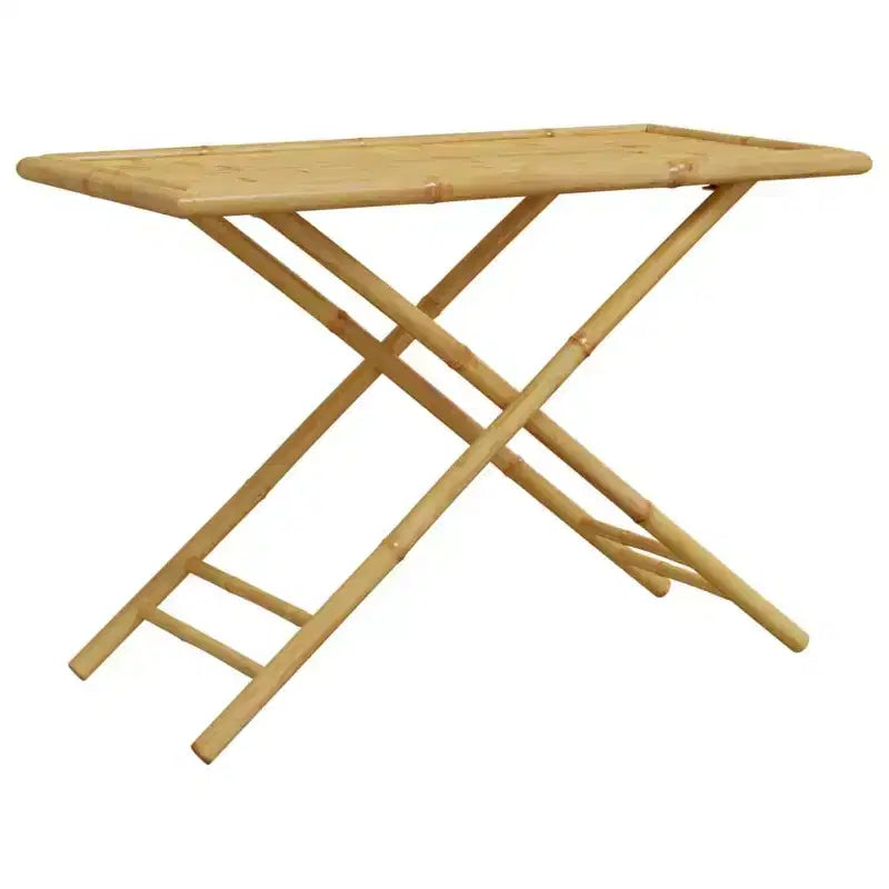 vidaXL Ensemble de salle à manger de jardin en bambou - 5 pièces, table et chaises de jardin pliables - Table 110 x 55 cm - Étanche - Durable