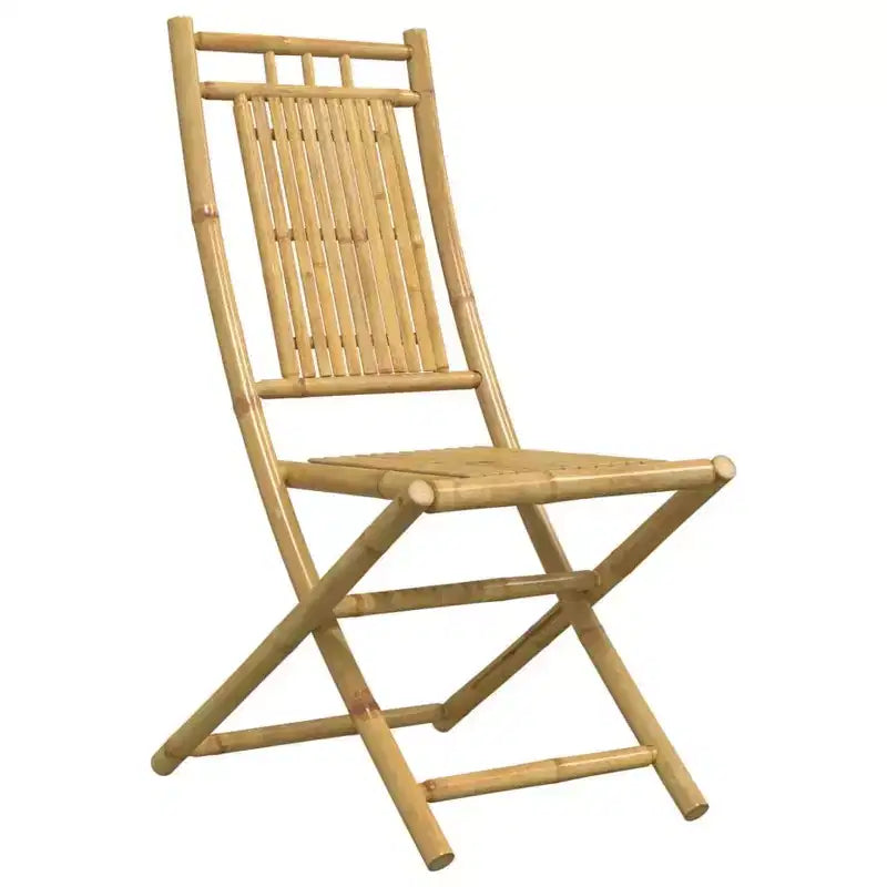 vidaXL Ensemble de salle à manger de jardin en bambou - 5 pièces, table et chaises de jardin pliables - Table 110 x 55 cm - Étanche - Durable