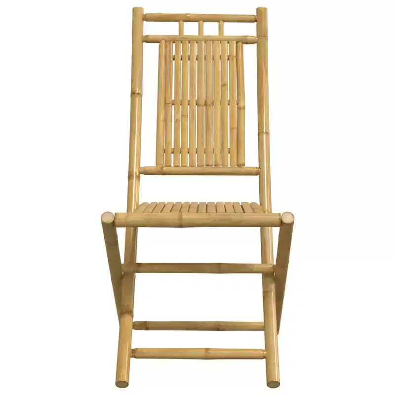 vidaXL Ensemble de salle à manger de jardin en bambou - 5 pièces, table et chaises de jardin pliables - Table 110 x 55 cm - Étanche - Durable