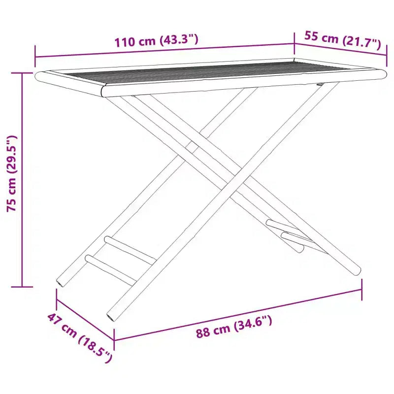 vidaXL Ensemble de salle à manger de jardin en bambou - 5 pièces, table et chaises de jardin pliables - Table 110 x 55 cm - Étanche - Durable
