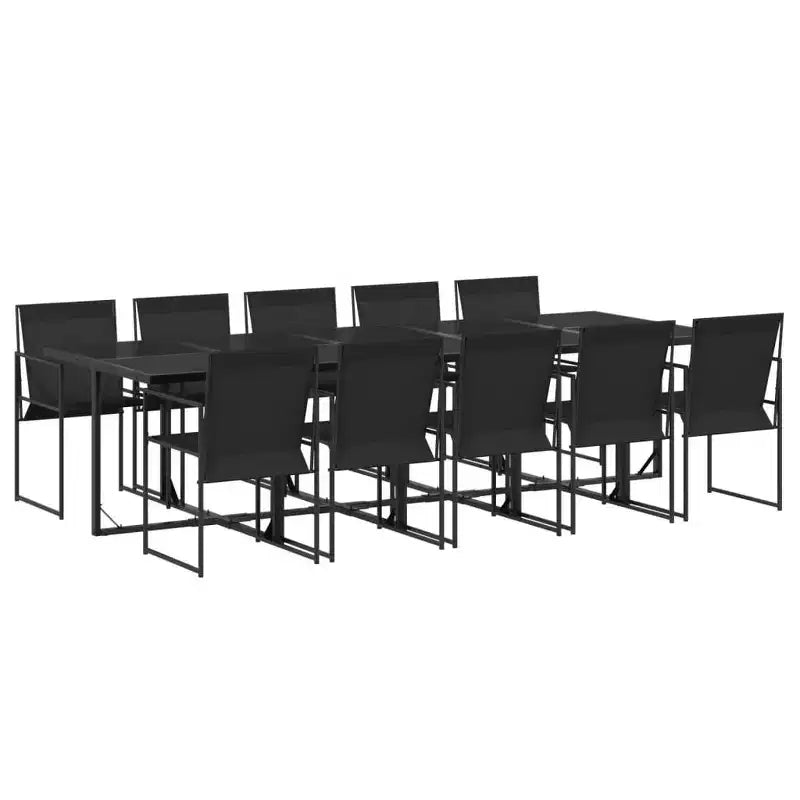 vidaXL Patio Dining Set Table and Chair Garden Outdoor Furniture Black Textilene