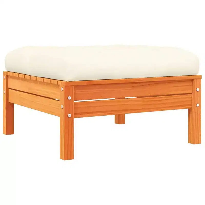 vidaXL Salon de jardin 4 pièces avec coussins - Marron ciré