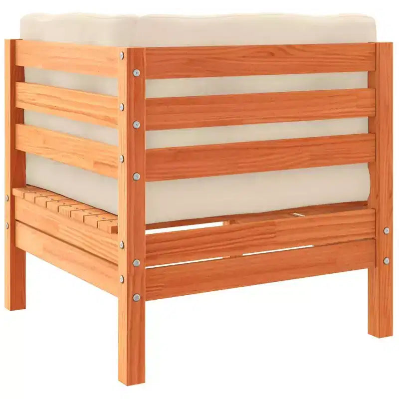 vidaXL Salon de jardin 4 pièces avec coussins - Marron ciré