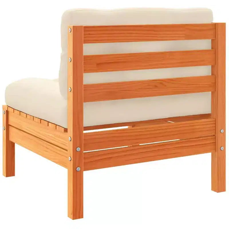 vidaXL Salon de jardin 4 pièces avec coussins - Marron ciré