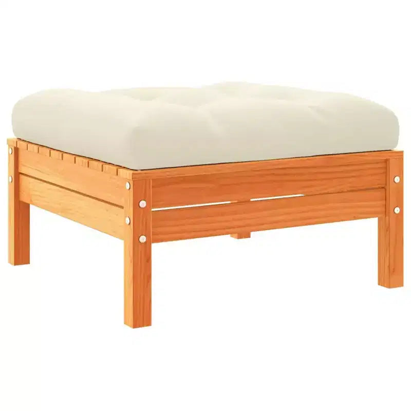 vidaXL Salon de jardin 4 pièces avec coussins - Marron ciré