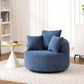 Okak Modern Swivel Chair Upholstered Sofa Chair with 3 Decor Pillows,Accent Barrel Chair for Living Room, Bedroom, Office