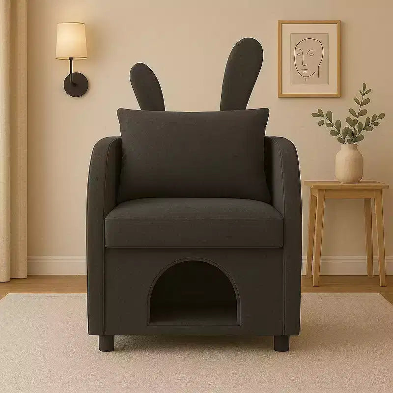 Fauteuil Okak en forme d'oreille de lapin, avec cachette intégrée pour chats et chiens, canapé-lit simple pour animaux de compagnie, pour chambre à coucher et salon.