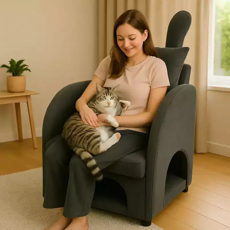 Fauteuil Okak en forme d'oreille de lapin, avec cachette intégrée pour chats et chiens, canapé-lit simple pour animaux de compagnie, pour chambre à coucher et salon.