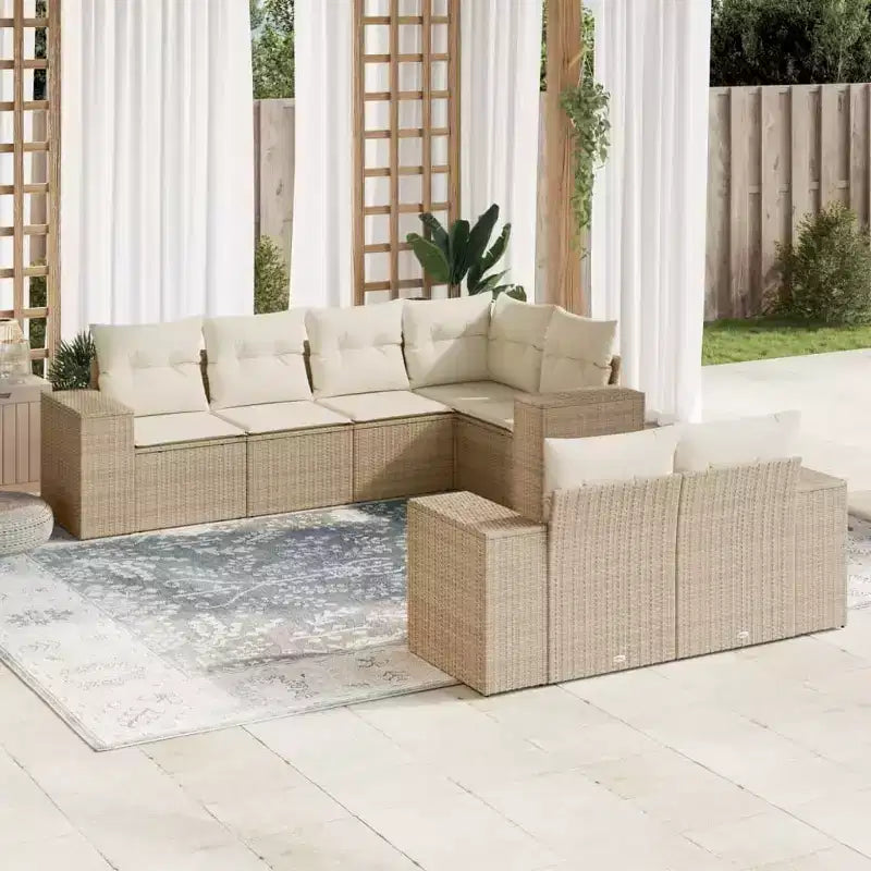vidaXL Salon de jardin beige