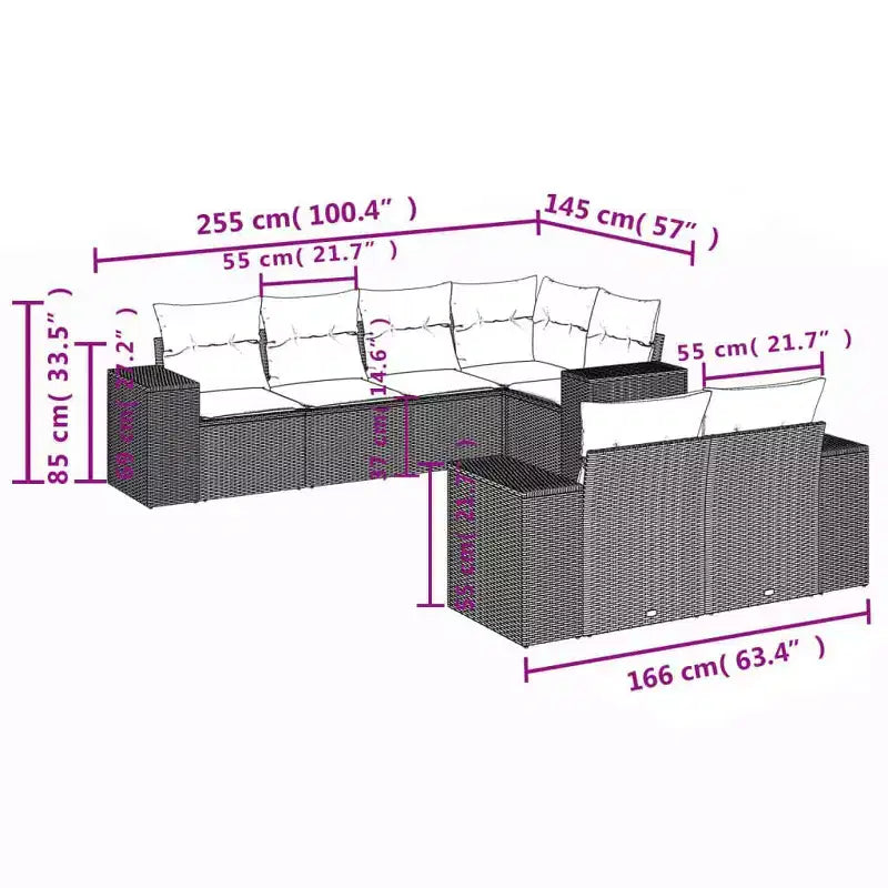 vidaXL Salon de jardin beige