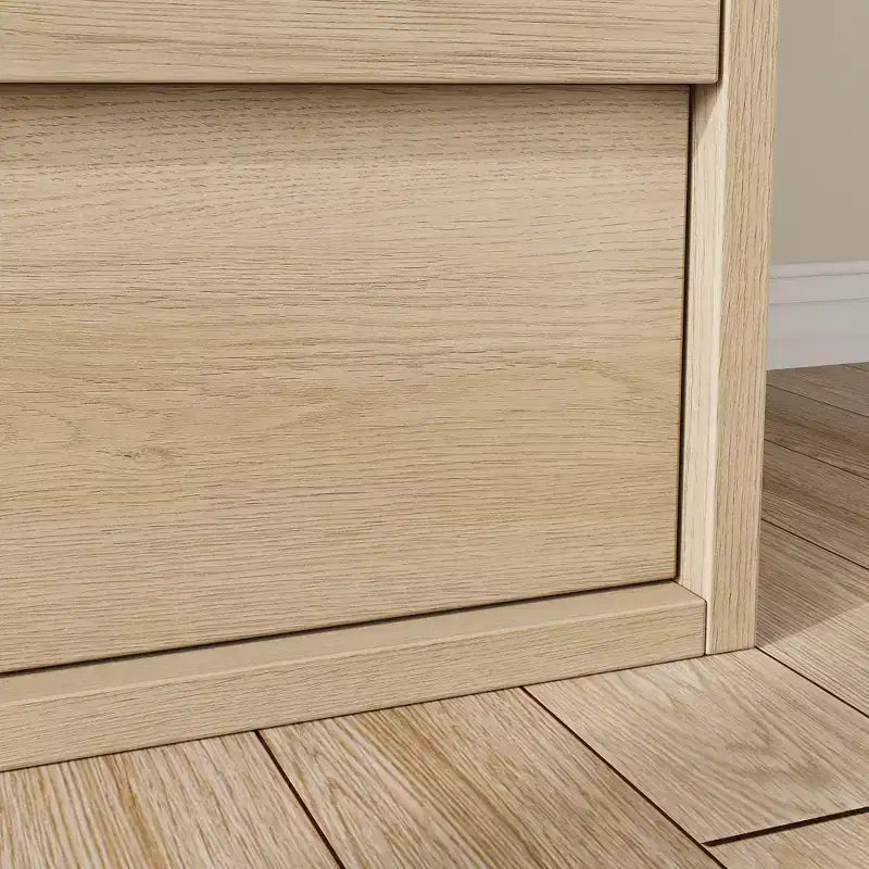 Commode 8 tiroirs pour chambre à coucher, 137 cm de large, chêne naturel, grand espace de rangement, organiseur de commode en bois pour salon, chambre d'enfant, entrée