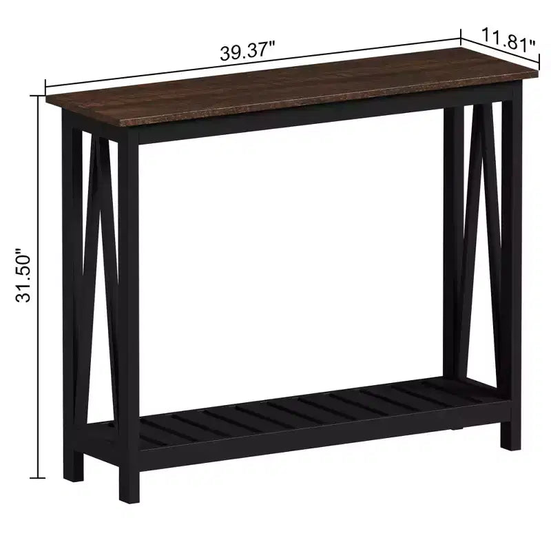 Console rustique avec étagère inférieure