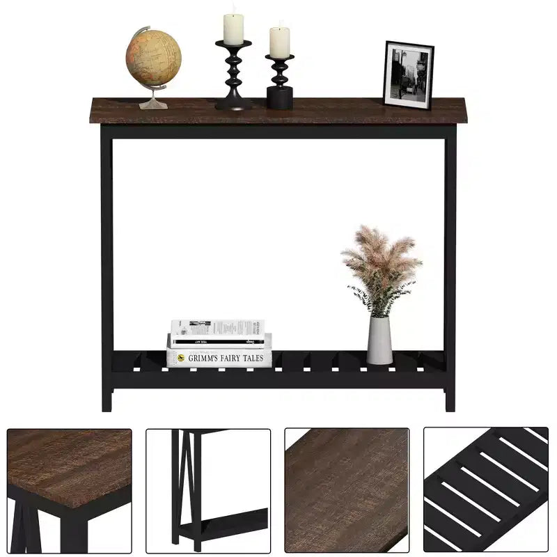 Console rustique avec étagère inférieure