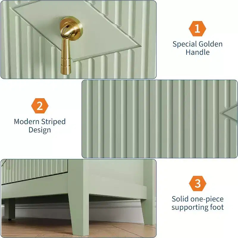 Commode cannelée de 109 cm de haut - Meuble de rangement en bois à 5 tiroirs pour chambre et salon