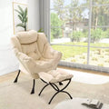 COZONY lazy chair with ottoman and pillow, comfy lounge chair with side pocket for living room bedroom office