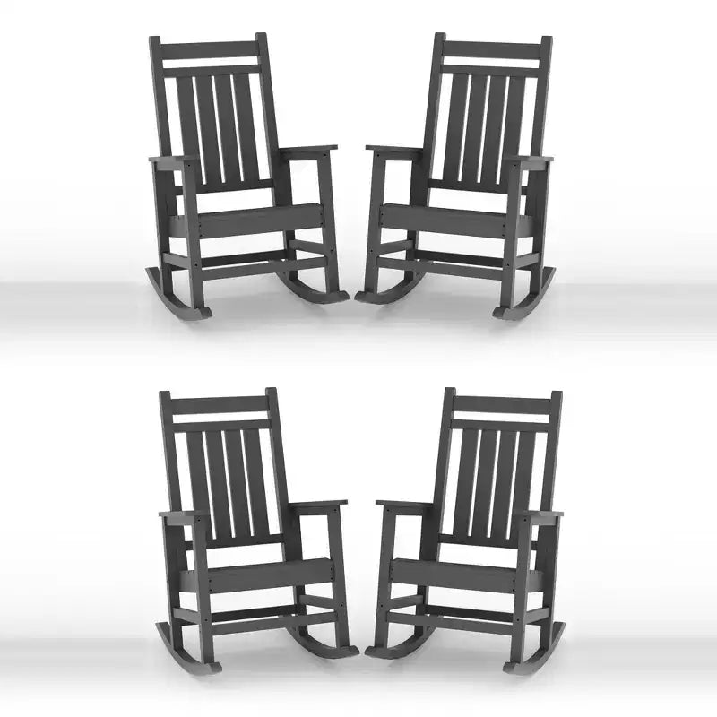 Fauteuils à bascule extérieurs surdimensionnés en PEHD, fauteuils à bascule de terrasse robustes toutes saisons, fauteuils à bascule de véranda durables pour l'extérieur, la cour, la terrasse, le jardin