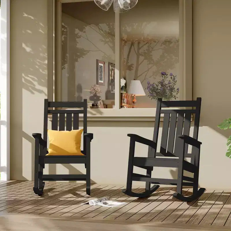 Fauteuils à bascule extérieurs surdimensionnés en PEHD, fauteuils à bascule de terrasse robustes toutes saisons, fauteuils à bascule de véranda durables pour l'extérieur, la cour, la terrasse, le jardin