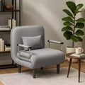 Homy Casa Folding Accent Chair with Adjustable Backrest and Pillow, Convertible Lounge Chair for Small Spaces, Dorms or Home Office, Grey