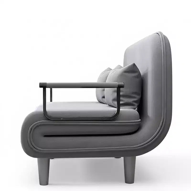 Homy Casa Folding Accent Chair with Adjustable Backrest and Pillow, Convertible Lounge Chair for Small Spaces, Dorms or Home Office, Grey