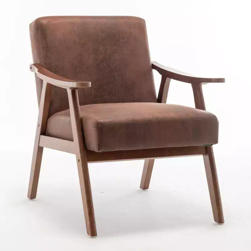 Homy Casa Mid-Century Solid Wood Accent Chair for Living Room or Reading Corner