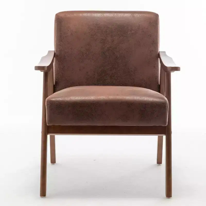 Homy Casa Mid-Century Solid Wood Accent Chair for Living Room or Reading Corner