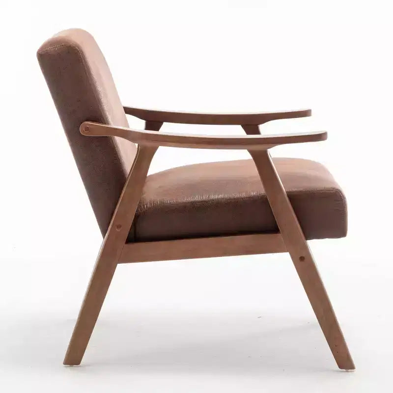 Homy Casa Mid-Century Solid Wood Accent Chair for Living Room or Reading Corner