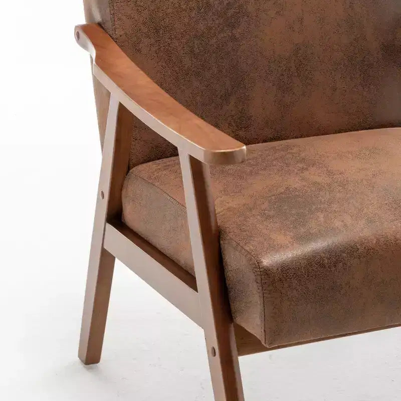 Homy Casa Mid-Century Solid Wood Accent Chair for Living Room or Reading Corner
