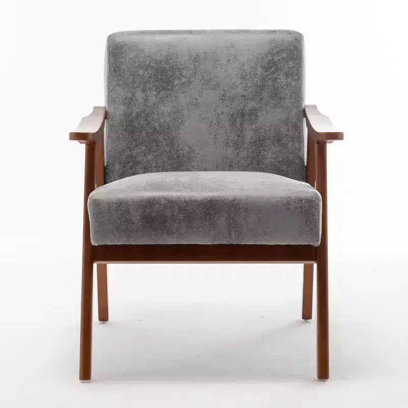 Homy Casa Mid-Century Solid Wood Accent Chair for Living Room or Reading Corner