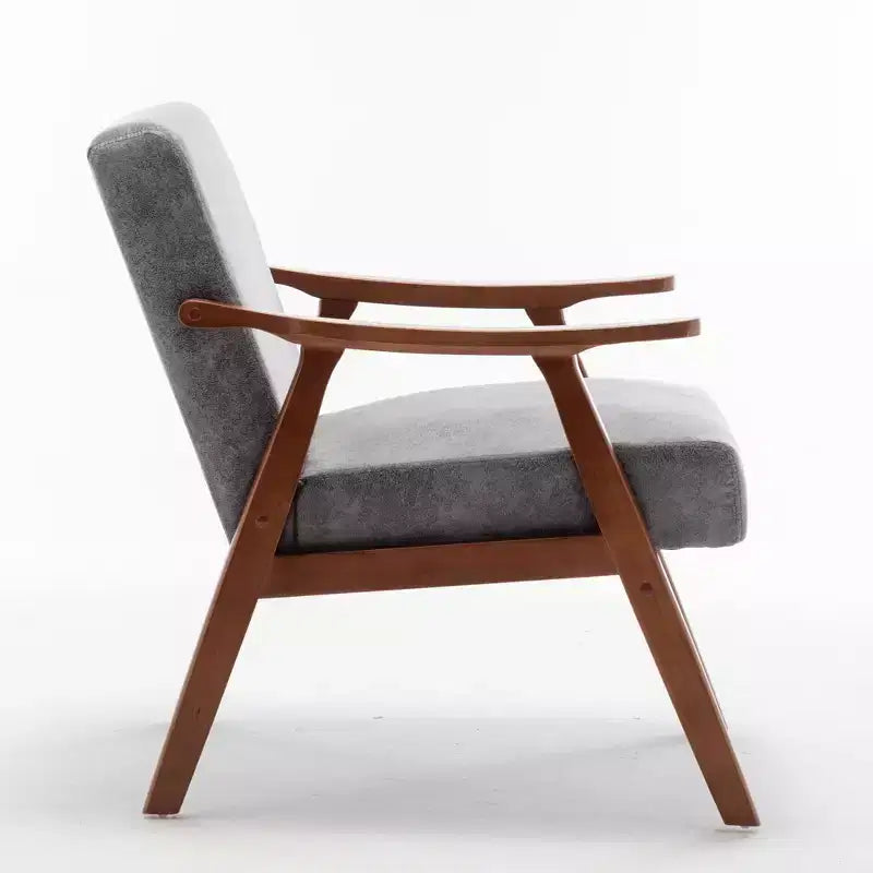 Homy Casa Mid-Century Solid Wood Accent Chair for Living Room or Reading Corner