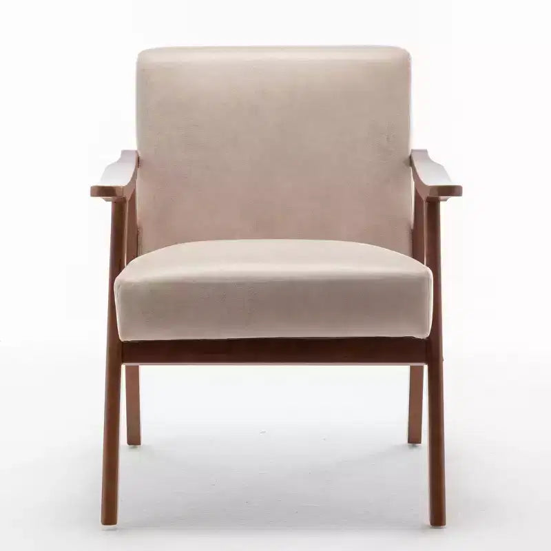 Homy Casa Mid-Century Solid Wood Accent Chair for Living Room or Reading Corner