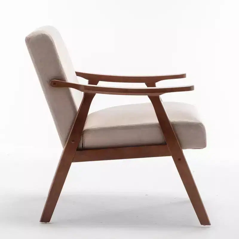 Homy Casa Mid-Century Solid Wood Accent Chair for Living Room or Reading Corner