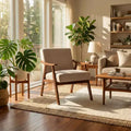 Homy Casa Mid-Century Solid Wood Accent Chair for Living Room or Reading Corner