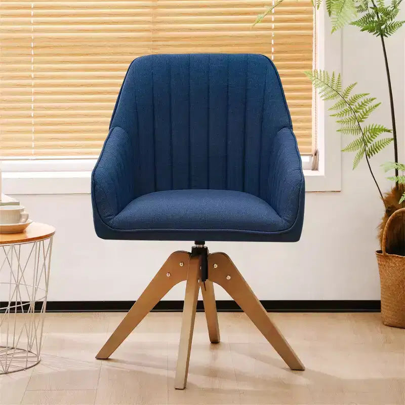 Furniliving Tufted Swivel Armchair Linen Upholstered for Home Office/Living Room/Bedroom