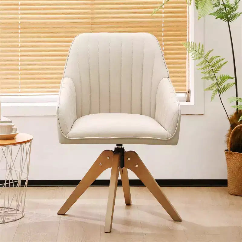 Furniliving Tufted Swivel Armchair Linen Upholstered for Home Office/Living Room/Bedroom
