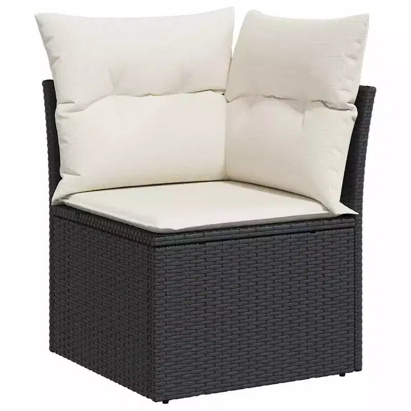 vidaXL Ensemble de canapés de jardin 5 pièces avec coussins - Noir et crème
