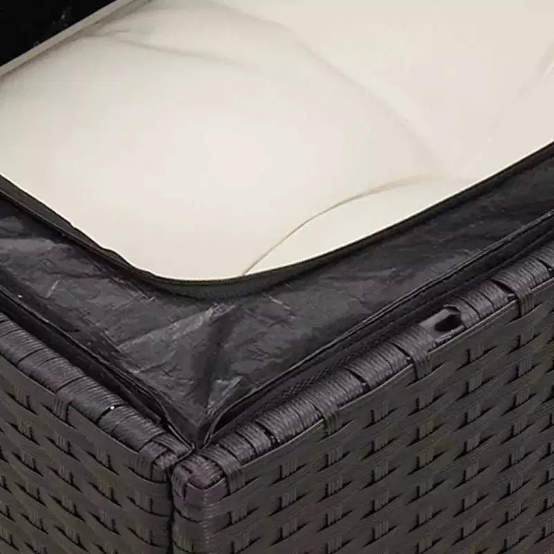 vidaXL Ensemble de canapés de jardin 5 pièces avec coussins - Noir et crème