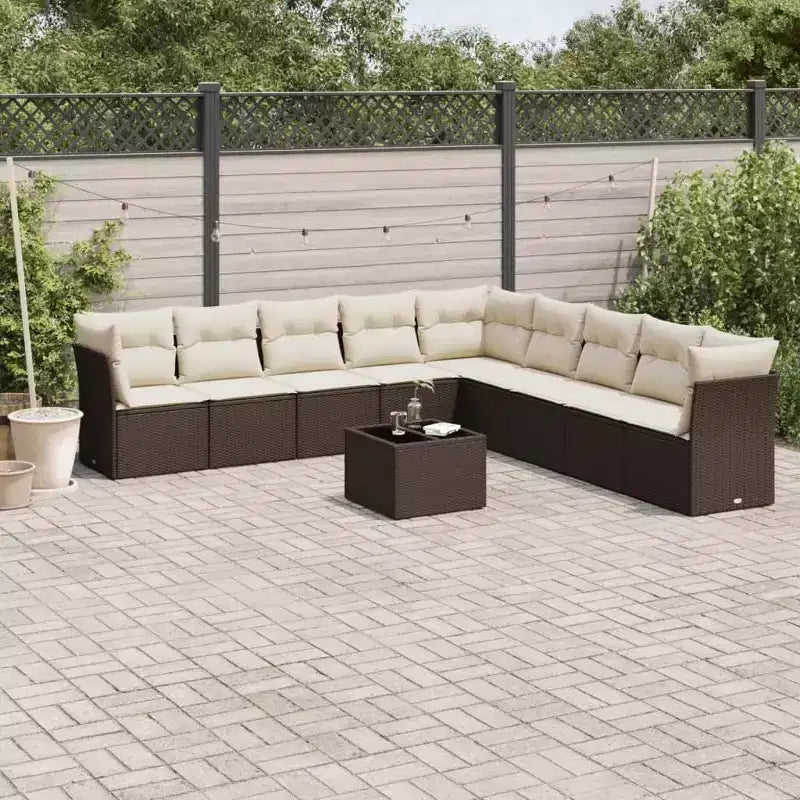 vidaXL Salon de jardin noir, crème
