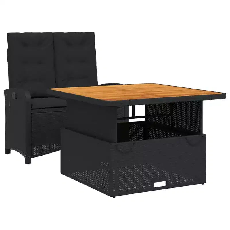 vidaXL Garden Dining Set Black and Brown