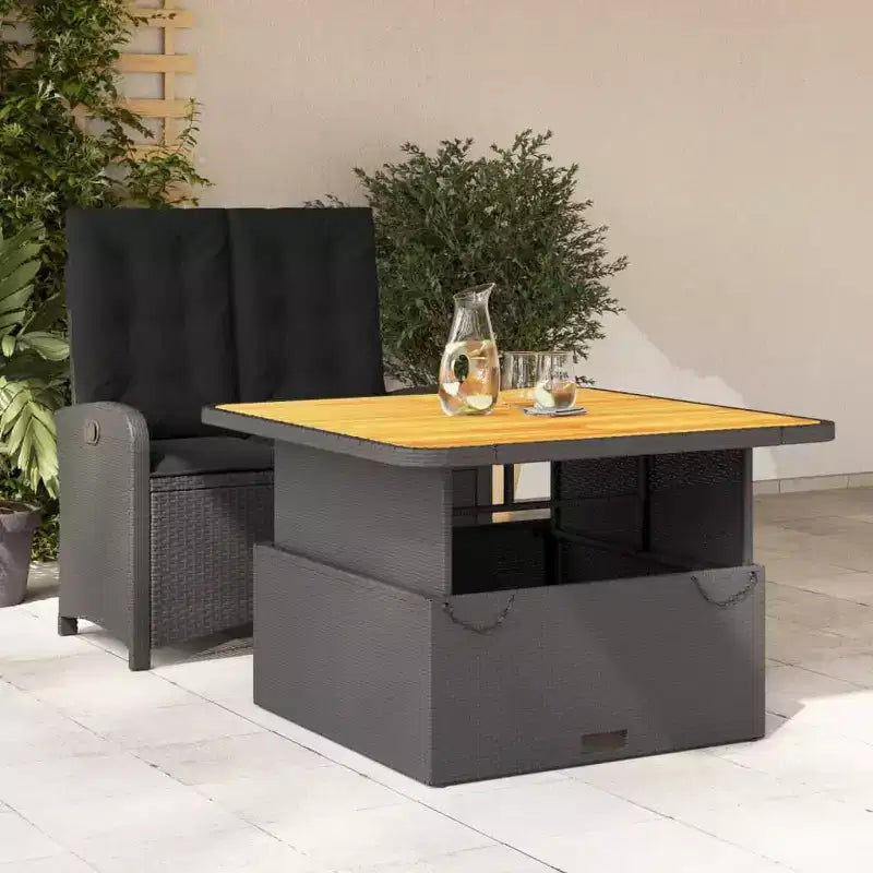 vidaXL Salon de jardin noir et marron