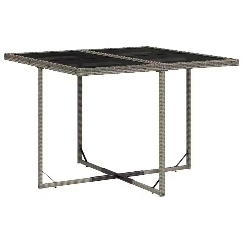 vidaXL Ensemble de salle à manger d'extérieur avec coussins, table et chaises de jardin, résine tressée gris